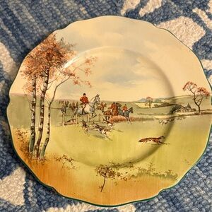 Royal Doulton Fox Hunting Series Plate with Green and Brown Accents